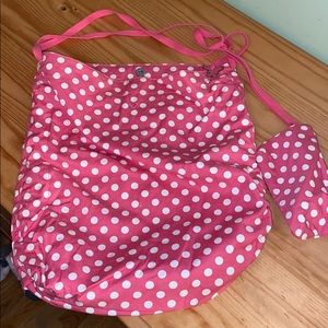 Pink bag with attached pouch